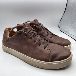 OluKai Lae'Ahi Li 'Ili Mens Size 11 Brown Casual Leather Sneakers 10455-6363